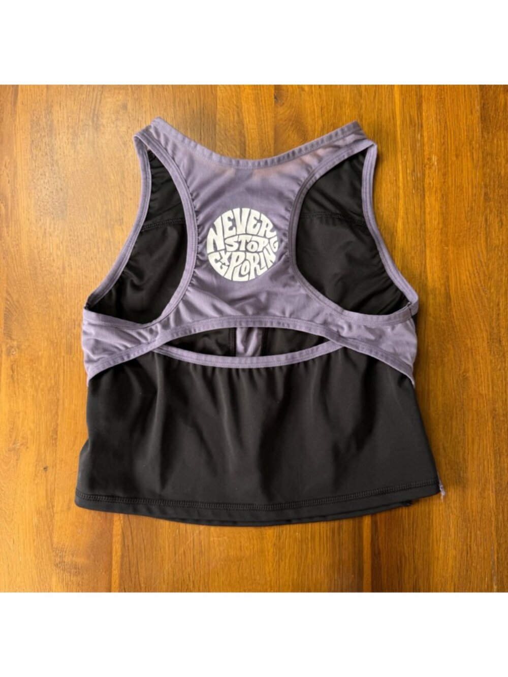 THE NORTH FACE Trailwear QTM Bra Tank Top Womens S Mesh Black Lunar Slate Purple - Picture 2 of 10